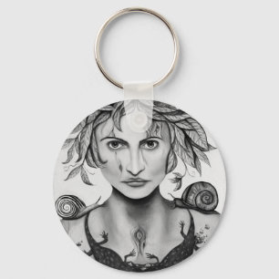 Mother Nature in B/W Key Ring