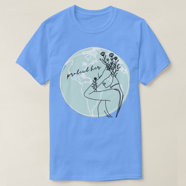 Mother Nature Save Our Planet T-Shirt (Design Front)