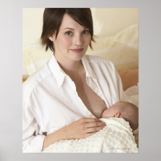 Mother nursing baby poster