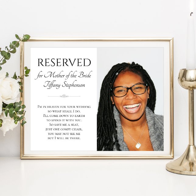 Mother of Bride In Heaven Photo Memorial Wedding Poster (Creator Uploaded)