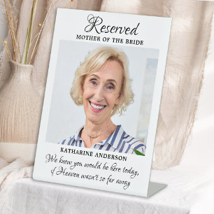 Mother Of Bride Photo Heaven Memorial Wedding Pedestal Sign