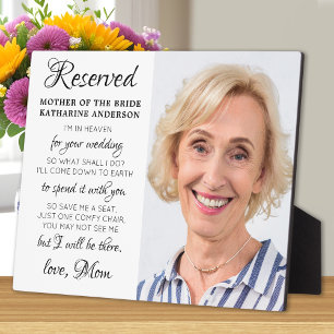 Mother Of Bride Photo Heaven Memorial Wedding Plaque