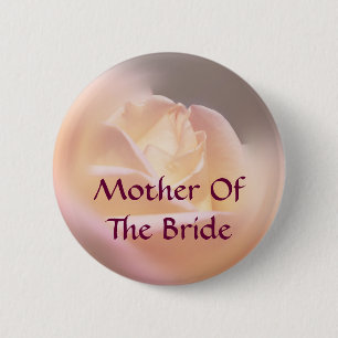 Mother Of Bride Rose Flower Wedding  6 Cm Round Badge