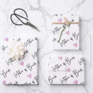 Mother Of Bride Wrapping Paper Flat Sheet Set of 3