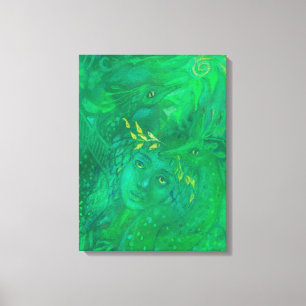 Mother of Dragons Goddess Fantasy Surreal Painting Canvas Print