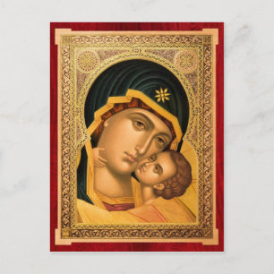 Mother of God Glykophilousa – Icon card