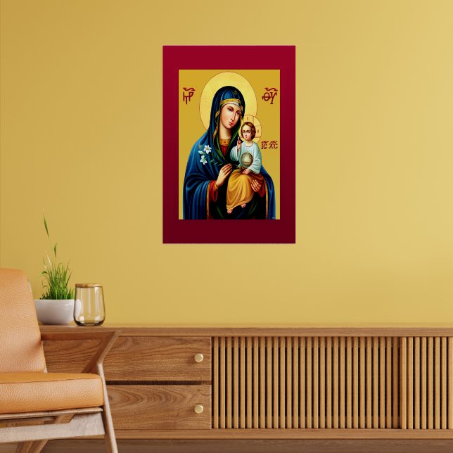 Mother of God new red Poster (Living Room 2)