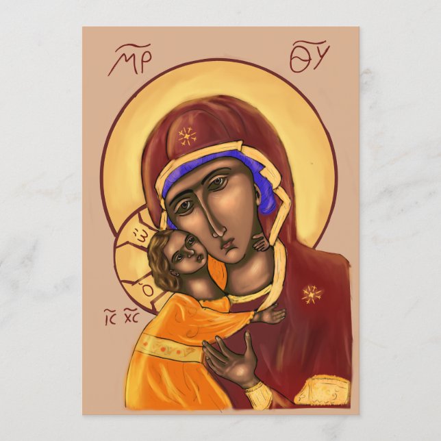 Mother of God Paper Icon Card (Front)