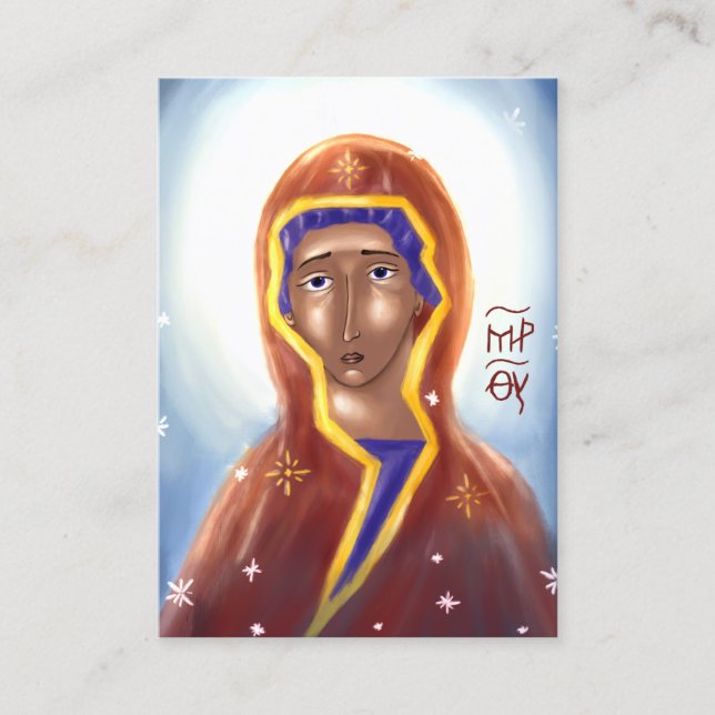 Mother of God Paper Icon Card (extra small) (Front)