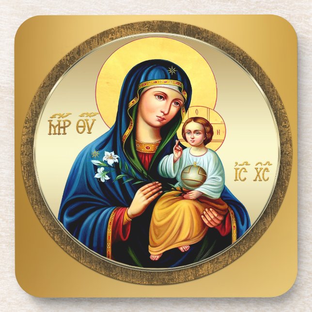 Mother of God, virgin mary Coaster (Front)