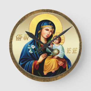 Mother of God, virgin mary Round Clock