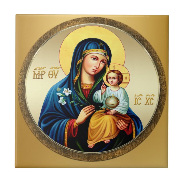 Mother of God, virgin mary Tile (Front)