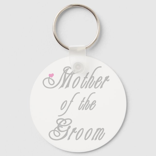 Mother of Groom Classy Greys Key Ring (Front)