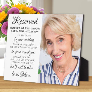 Mother Of Groom Photo Heaven Memorial Wedding Plaque