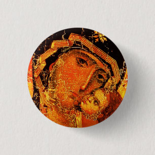 Mother of Love - St, Mary and Jesus - Button
