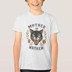 Mother Of Mayhem Funny Mum Cat Mother Of Mayhem Ca Tri-Blend Shirt