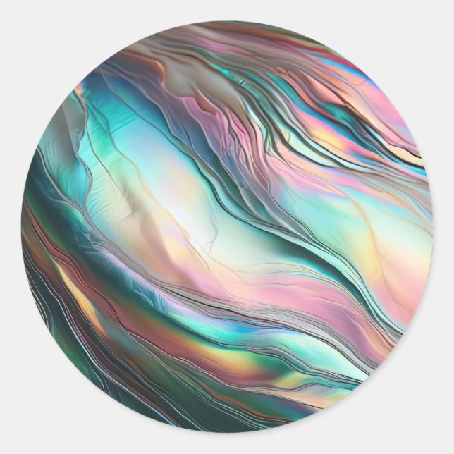 Mother of Pearl Abalone Classic Round Sticker (Front)