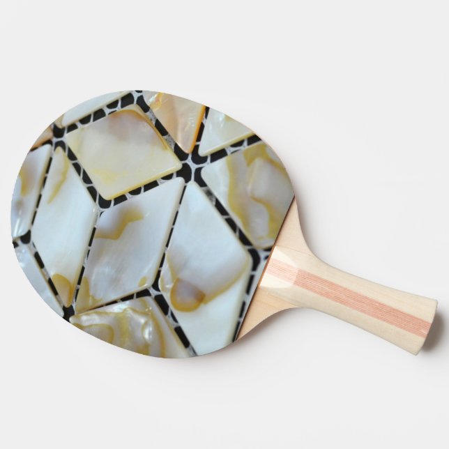Mother of Pearl Design Ping Pong Paddle (Back Side)