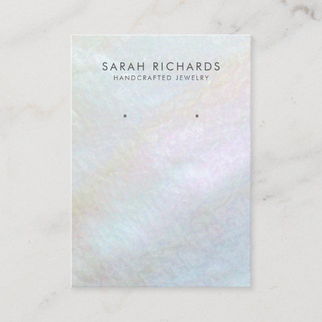 Mother of Pearl Elegant Earring Display Business Card (Front)