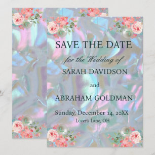 Mother of Pearl Elegant Wedding Save the Date Invitation