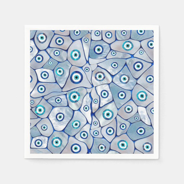 Mother of pearl Evil Eye Pattern Napkin (Front)