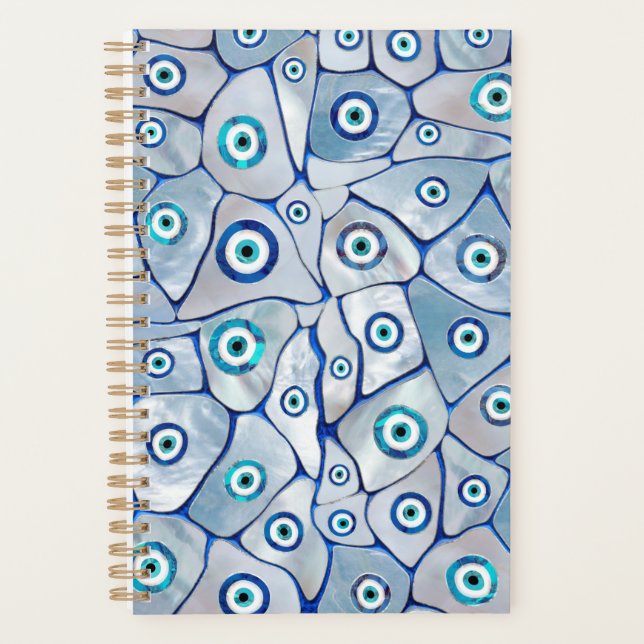 Mother of pearl Evil Eye Pattern Planner (Front)