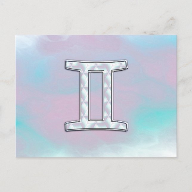 Mother of Pearl Gemini Zodiac Symbol Postcard (Front)