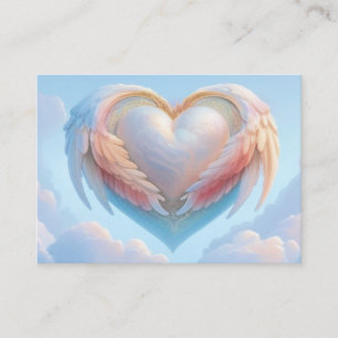 Mother of Pearl Heart in wings healing card