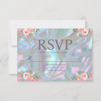 Mother of Pearl Iridescent Elegant Wedding RSVP