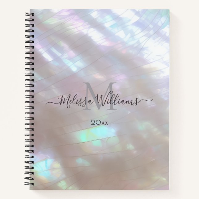 Mother-of-pearl  Monogram Shimmering Notebook (Front)