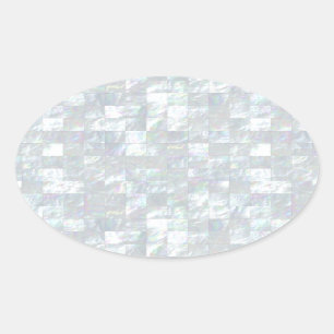 Mother Of Pearl Mosaic Oval Sticker