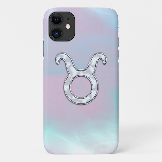 Mother of Pearl Nacre Style Taurus Zodiac Sign Case-Mate iPhone Case (Back)