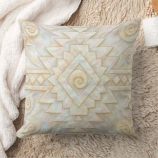 Mother of Pearl Navajo Pattern Throw Pillow