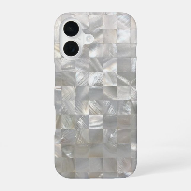 Mother of Pearl Pattern iPhone 16 Case (Back)