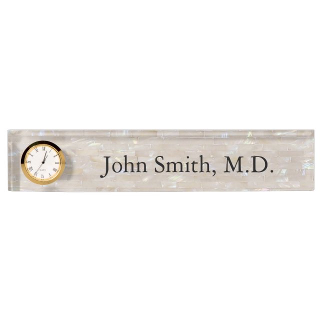 Mother of Pearl Personalised Name Plate (Front)
