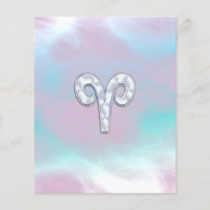 Mother of Pearl Style Aries Zodiac Sign Flyer