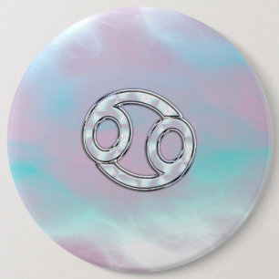 Mother of Pearl Style Cancer Zodiac 6 Cm Round Badge