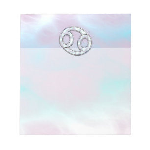 Mother of Pearl Style Cancer Zodiac Notepad