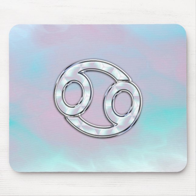 Mother of Pearl Style Cancer Zodiac Sign Decor Mouse Pad (Front)