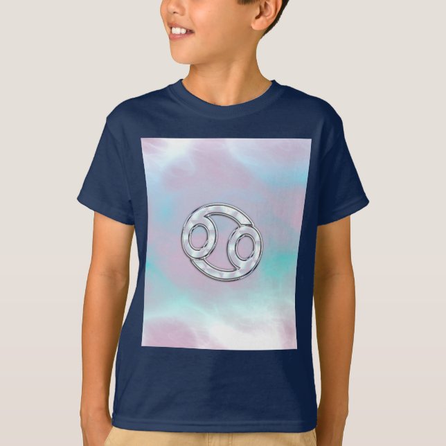 Mother of Pearl Style Cancer Zodiac Sign Decor T-Shirt (Front)
