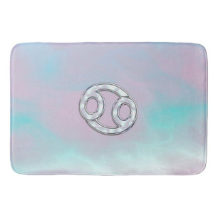 Mother of Pearl Style Cancer Zodiac Symbol Bath Mat