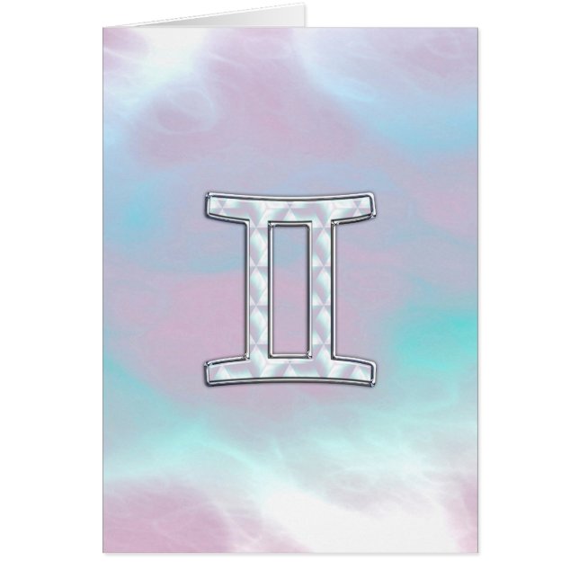 Mother of Pearl Style Gemini Zodiac Sign (Front)