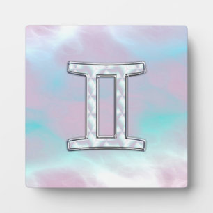 Mother of Pearl Style Gemini Zodiac Sign Plaque