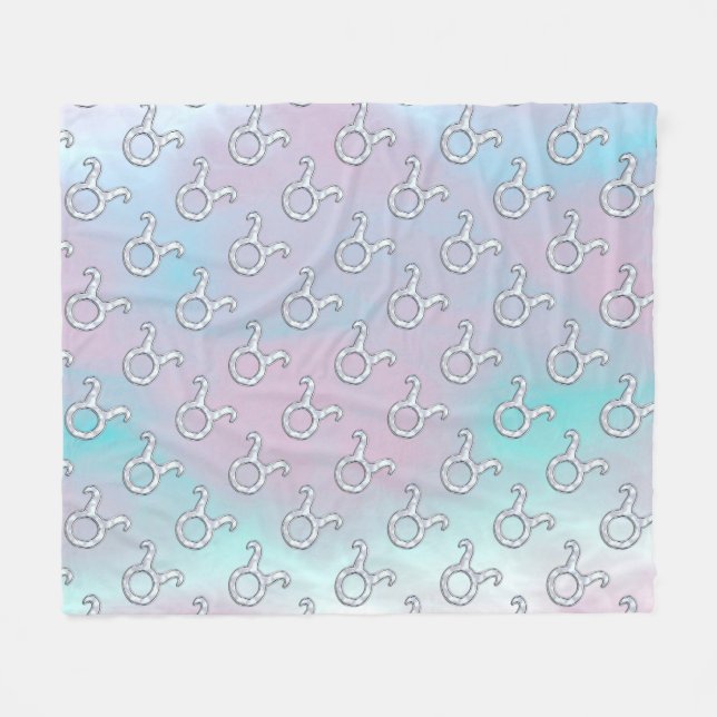 Mother of Pearl Style Taurus Zodiac Symbol Fleece Blanket (Front (Horizontal))