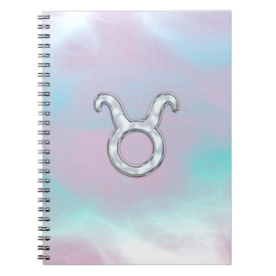 Mother of Pearl Taurus Zodiac Astrology Notebook
