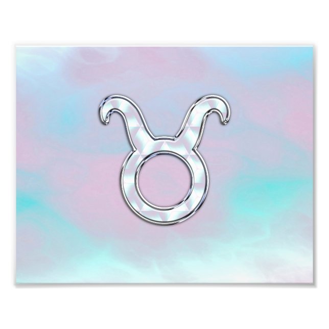 Mother of Pearl Taurus Zodiac Astrology Photo Print (Front)
