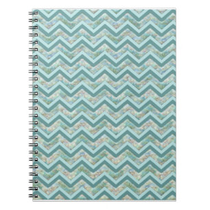 Mother of Pearl Teal ZigZag Spiral Notebook