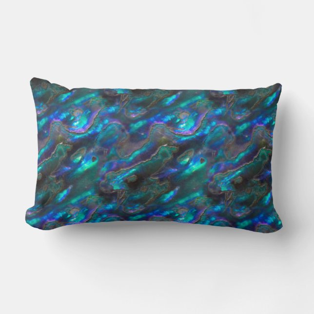 Mother Of Pearl Texture Blue Photo Pattern Lumbar Cushion (Front)
