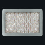 Mother Of Pearl Tiles Belt Buckle<br><div class="desc">The image of a beautiful mother of pearl mosaic in a geometric cube pattern.</div>