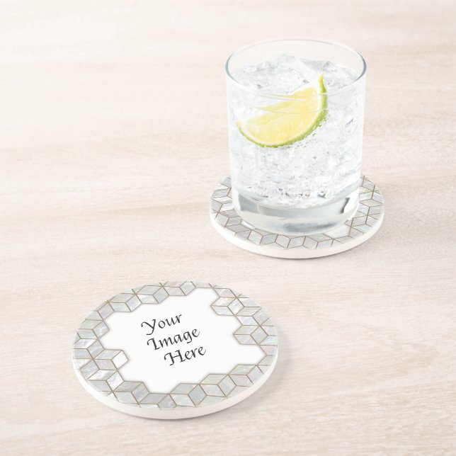 Mother Of Pearl Tiles Frame Coaster (Side)